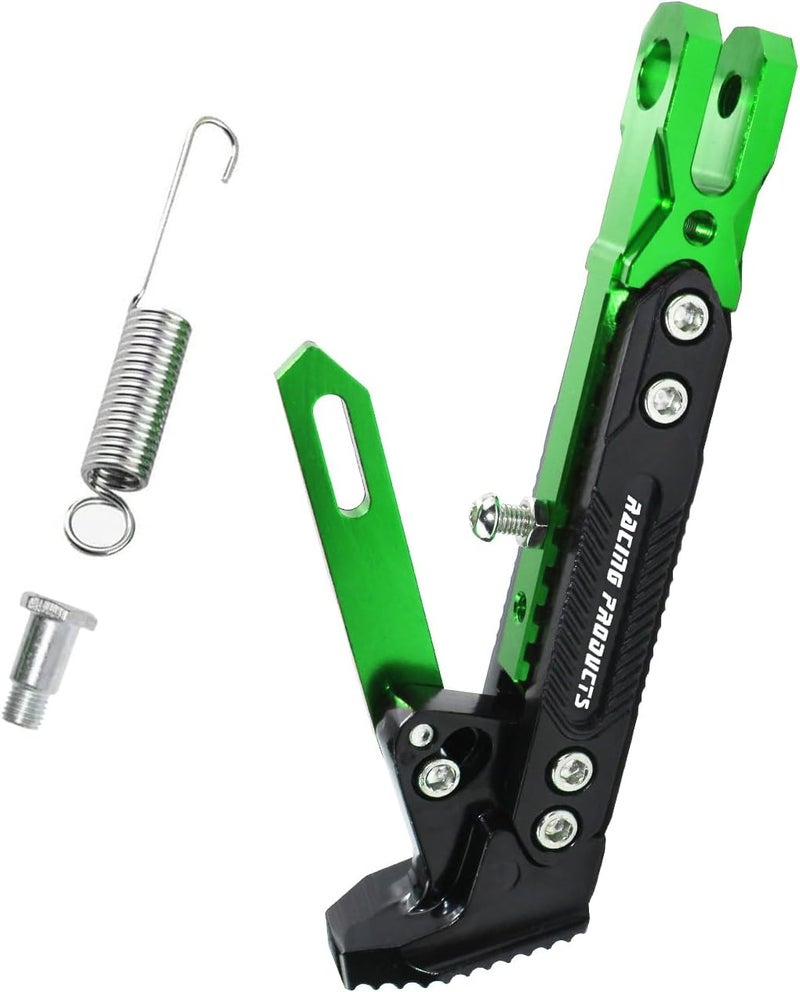 GWH Motorcycle Universal Kickstand Adjustable Modified CNC Aluminum Alloy Adjustable Tripod Holder Kickstand Foot Side Support Stand Motor Scooter Motorbike Motocross Electric Dit Pit Bike （Red) (Green) - Image 1
